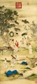 Lang brillant montre peinture ancienne Chine encre Giuseppe Castiglione